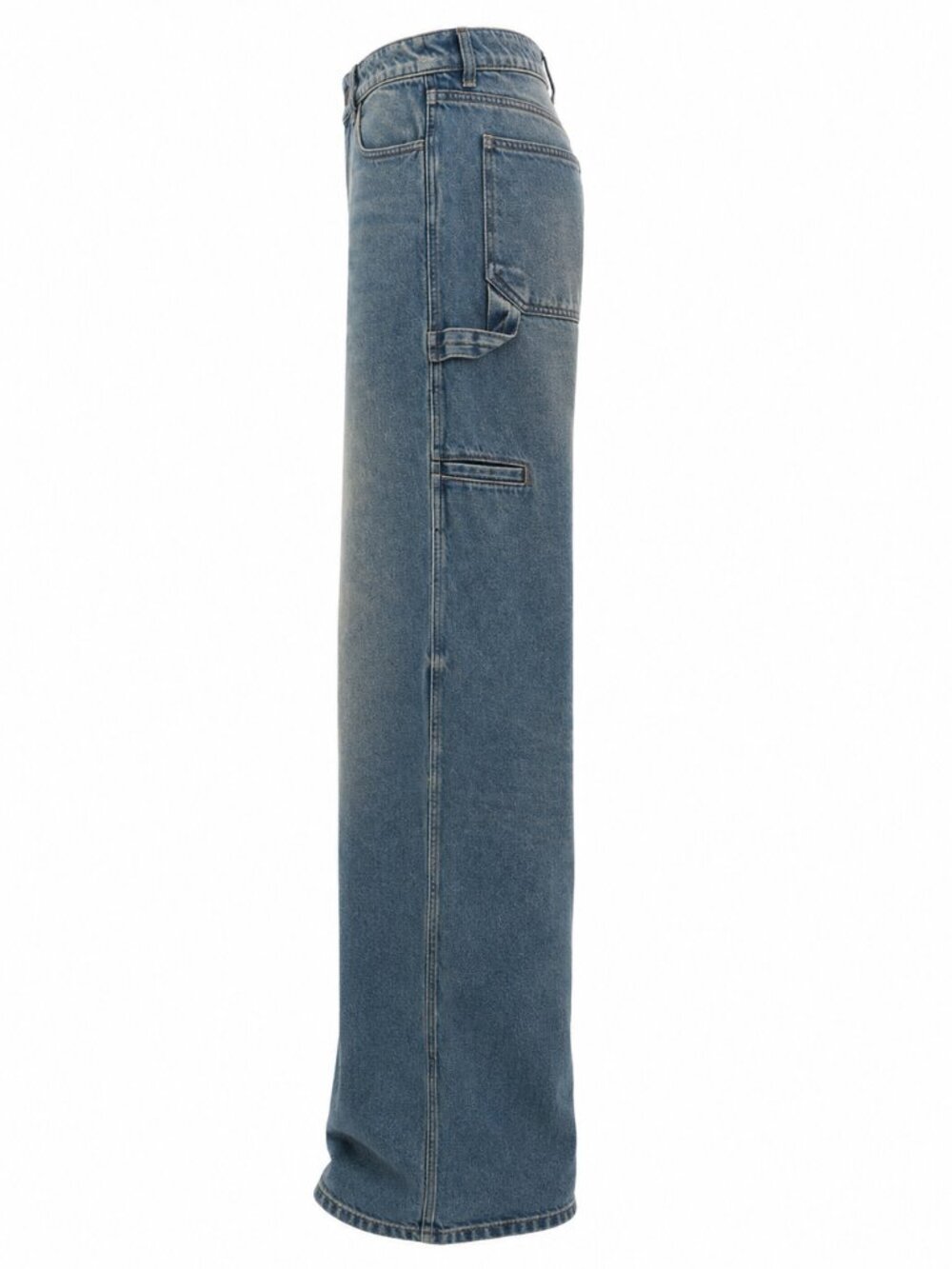 NWT COURRÈGES BLUE HAMMER BAGGY JEANS IN VINTAGE MEDIUM WASH - Picture 3 of 5